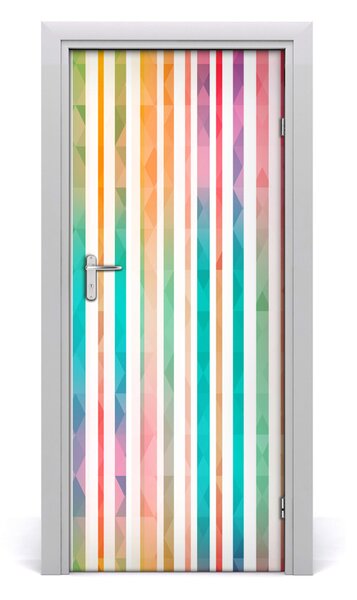 Adesivo per porta Strisce colorate 75x205 cm