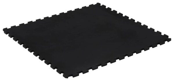Piastrella per Pavimenti in Gomma Nera 12 mm 100x100 cm