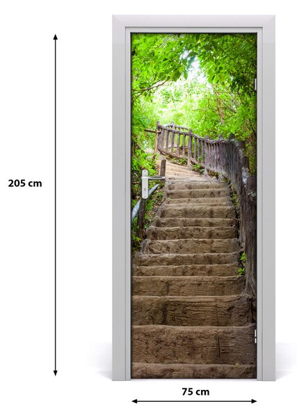 Rivestimento Per Porta Scale nella foresta 75x205 cm