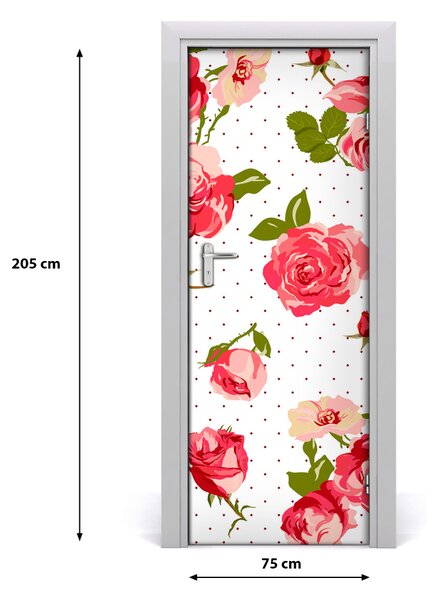 Adesivo per porta interna Rose selvagge 75x205 cm