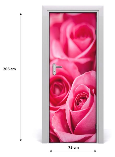 Adesivo per porta interna Rose rosa 75x205 cm