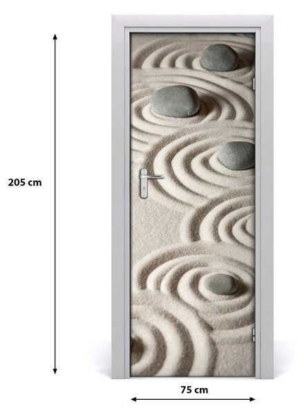 Adesivo per porta interna Pietre sulla sabbia 75x205 cm