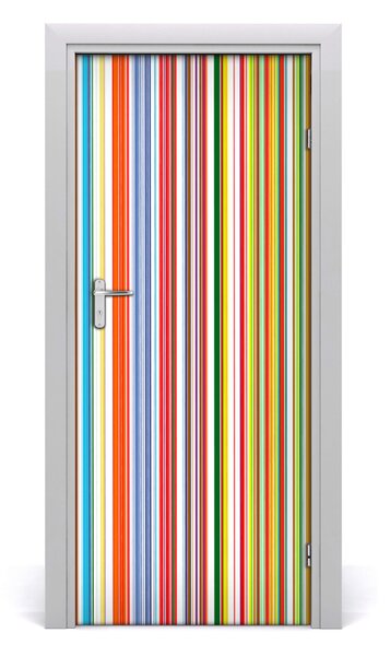 Adesivo per porta Strisce colorate 75x205 cm