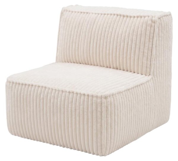 Modulo centrale sfoderabile per divano modulare in velluto a coste BANANAIR 90x82 cm bianco