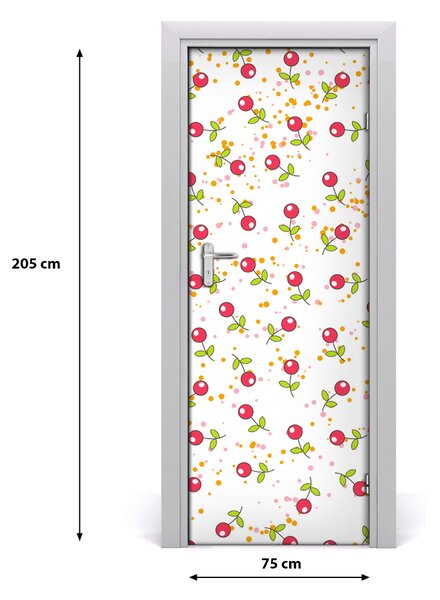 Adesivo per porta interna Ciliegie 75x205 cm