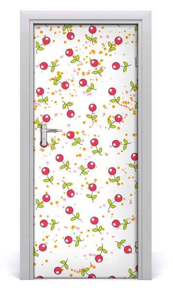 Adesivo per porta interna Ciliegie 75x205 cm