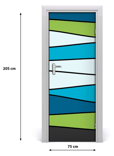 Rivestimento Per Porta Strisce colorate 75x205 cm