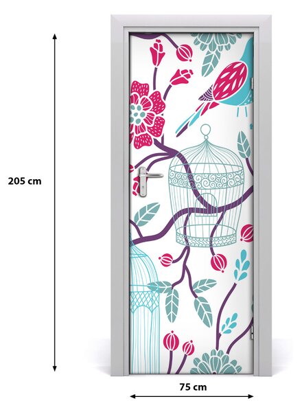Adesivo per porta Gabbie per uccelli 75x205 cm