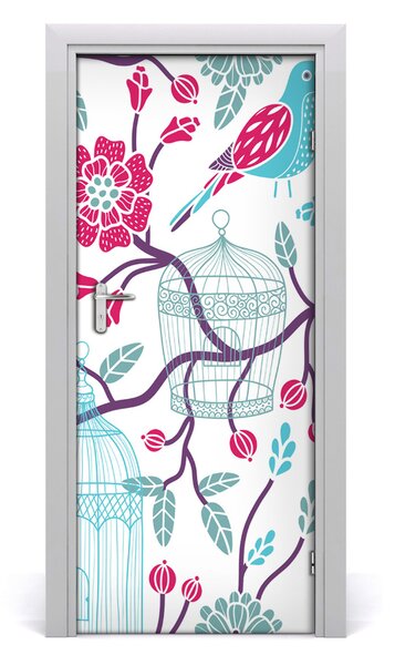 Adesivo per porta Gabbie per uccelli 75x205 cm