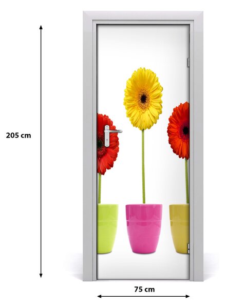 Poster adesivo per porta Gerberas colorati 75x205 cm