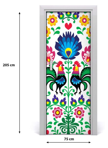 Poster adesivo per porta Modello etnico 75x205 cm
