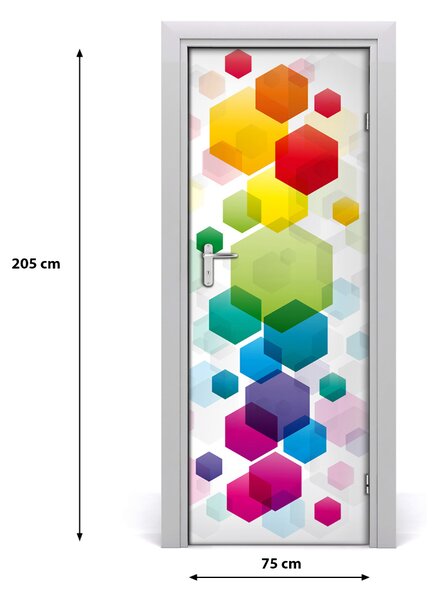 Adesivo per porta Cubi colorati 75x205 cm