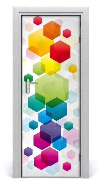 Adesivo per porta Cubi colorati 75x205 cm