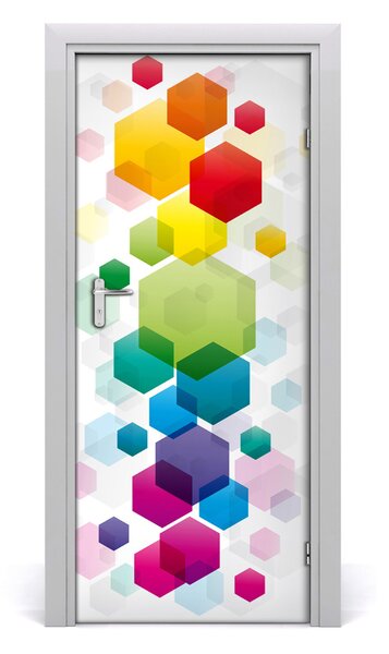 Adesivo per porta Cubi colorati 75x205 cm