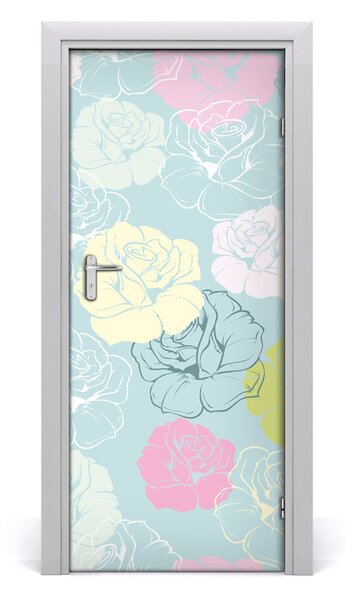 Adesivo per porta interna Rose 75x205 cm