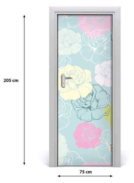 Adesivo per porta interna Rose 75x205 cm