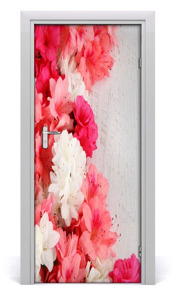 Adesivo per porta interna Fiori sul legno 75x205 cm