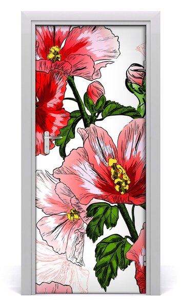 Poster adesivo per porta Hibskus 75x205 cm
