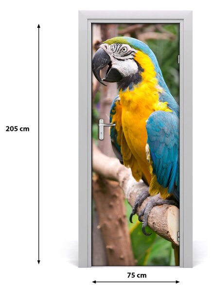 Poster adesivo per porta Ara pappagallo 75x205 cm