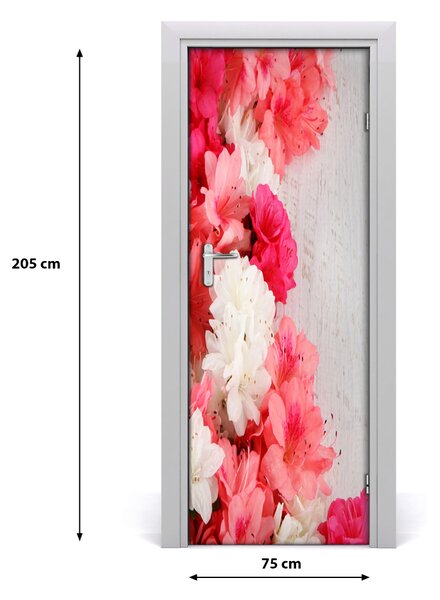 Adesivo per porta interna Fiori sul legno 75x205 cm