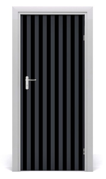 Poster adesivo per porta Strisce nere e grigie 75x205 cm
