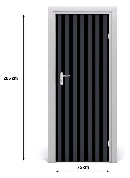 Poster adesivo per porta Strisce nere e grigie 75x205 cm