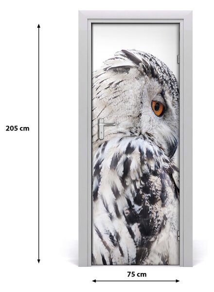 Adesivo per porta Gufo bianco 75x205 cm
