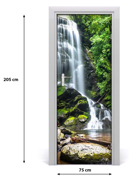 Adesivo per porta Cascata nella giungla 75x205 cm