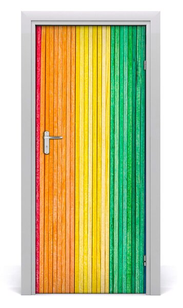 Adesivo per porta Strisce colorate 75x205 cm