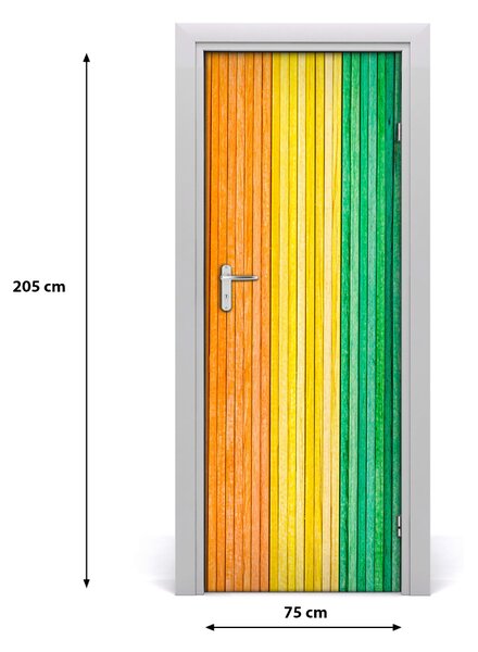 Adesivo per porta Strisce colorate 75x205 cm