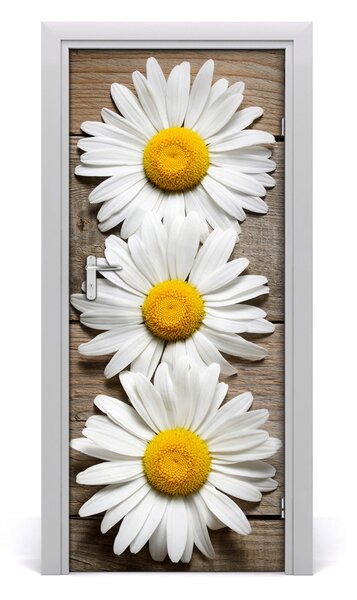 Adesivo per porta interna Camomilla sul legno 75x205 cm