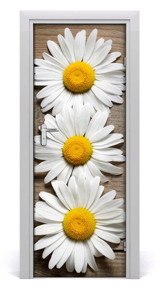 Adesivo per porta interna Camomilla sul legno 75x205 cm