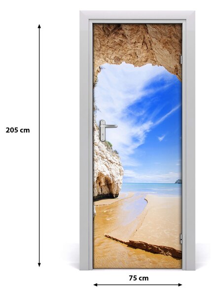 Adesivo per porta Cave by the Sea 75x205 cm