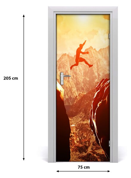 Adesivo per porta Salta sopra l'abisso 75x205 cm