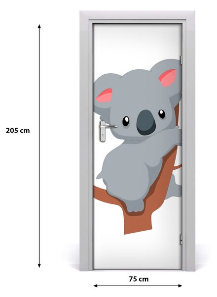 Adesivo per porta Panda su un albero 75x205 cm