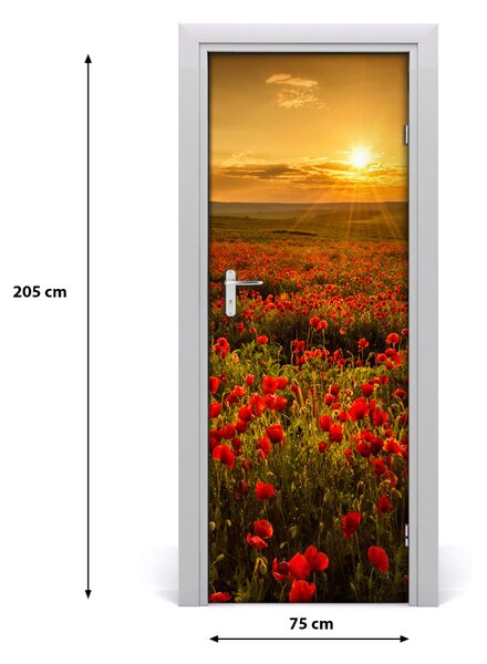 Adesivo per porta interna Paesaggi Field of Maków 75x205 cm
