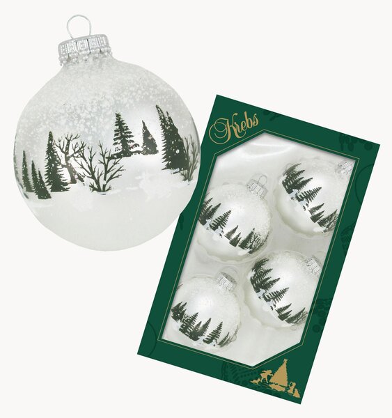 Set di 4 palline di Natale fatte a mano Snow Hare