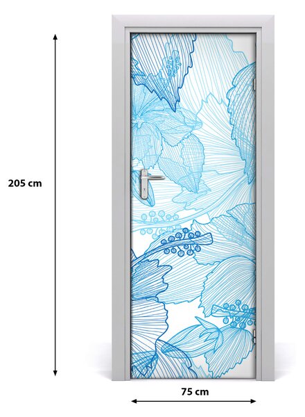 Adesivo per porta Fiori hawaiani 75x205 cm