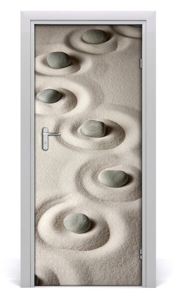Adesivo per porta Pietre sulla sabbia 75x205 cm