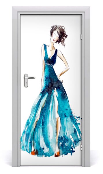 Adesivo per porta Illustrazione di moda 75x205 cm