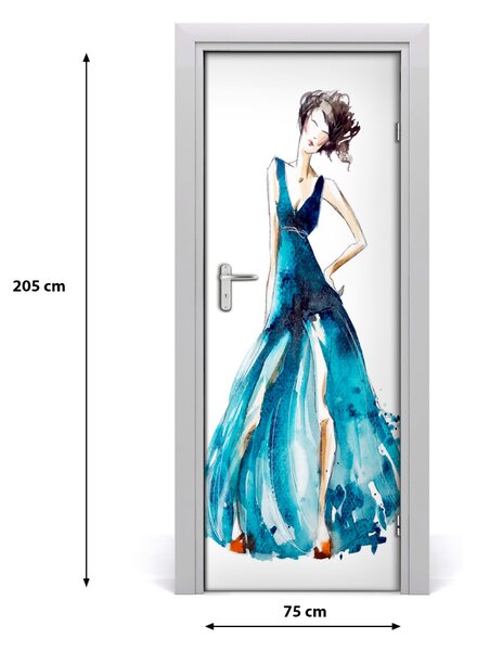 Adesivo per porta Illustrazione di moda 75x205 cm