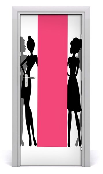 Adesivo per porta Silhouette femminili 75x205 cm