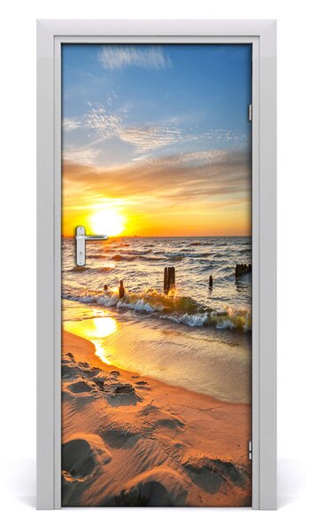 Adesivo per porta Sunset Mare 75x205 cm