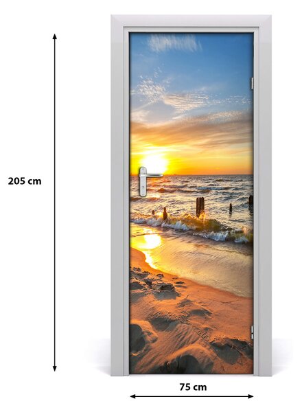 Adesivo per porta Sunset Mare 75x205 cm