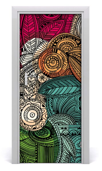Adesivo per porta interna Piume astratte 75x205 cm