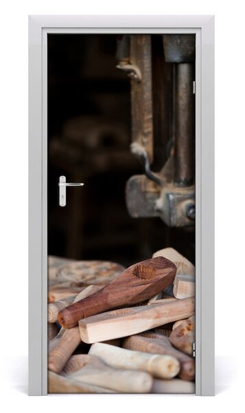 Sticker porta Strumenti di legno 75x205 cm
