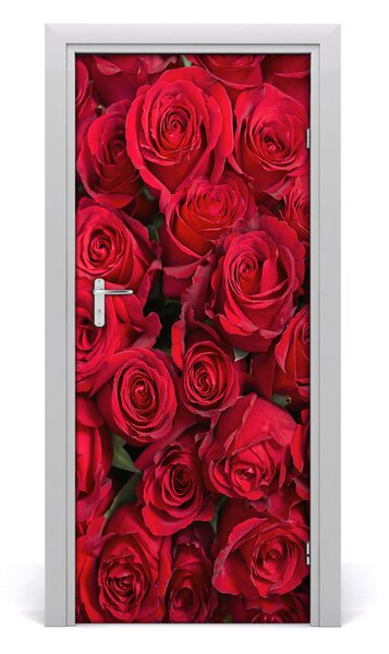 Adesivo per porta interna Rose rosse 75x205 cm