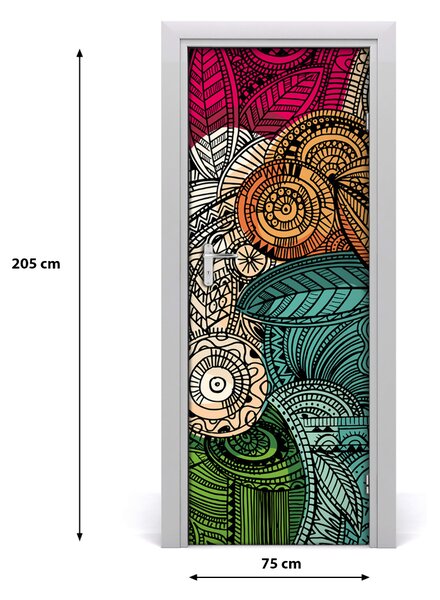 Adesivo per porta interna Piume astratte 75x205 cm