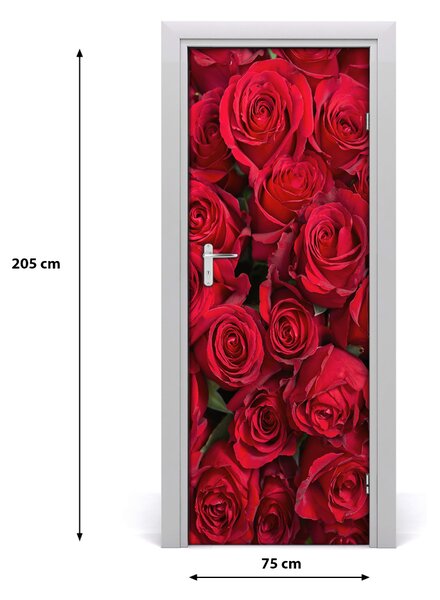 Adesivo per porta interna Rose rosse 75x205 cm