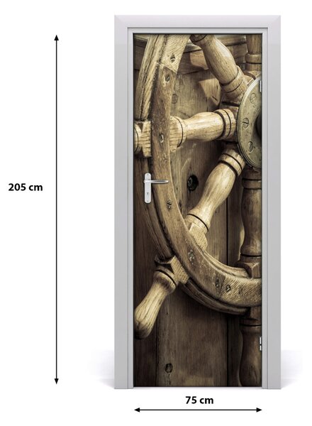 Sticker porta Timone sullo yacht 75x205 cm